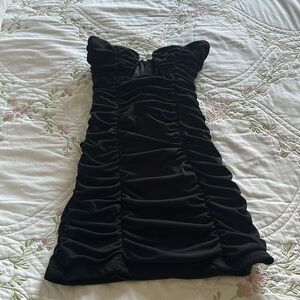 Zara black ruched dress